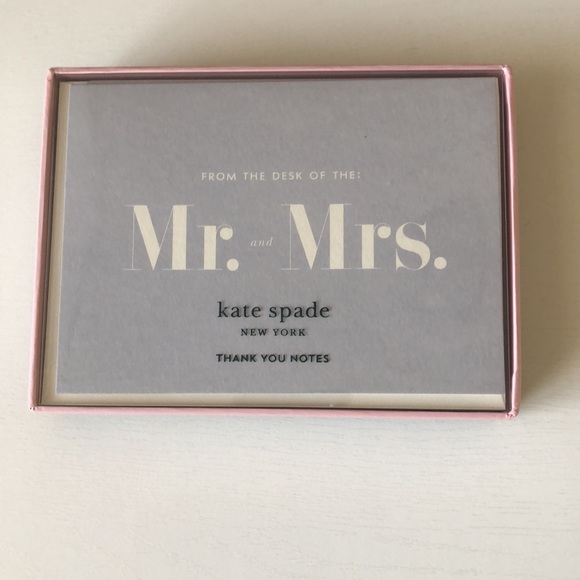 Kate Spade New York Mr. & Mrs. Thank You Card Set (NWT) & Bridal Tasks List - Picture 2 of 9